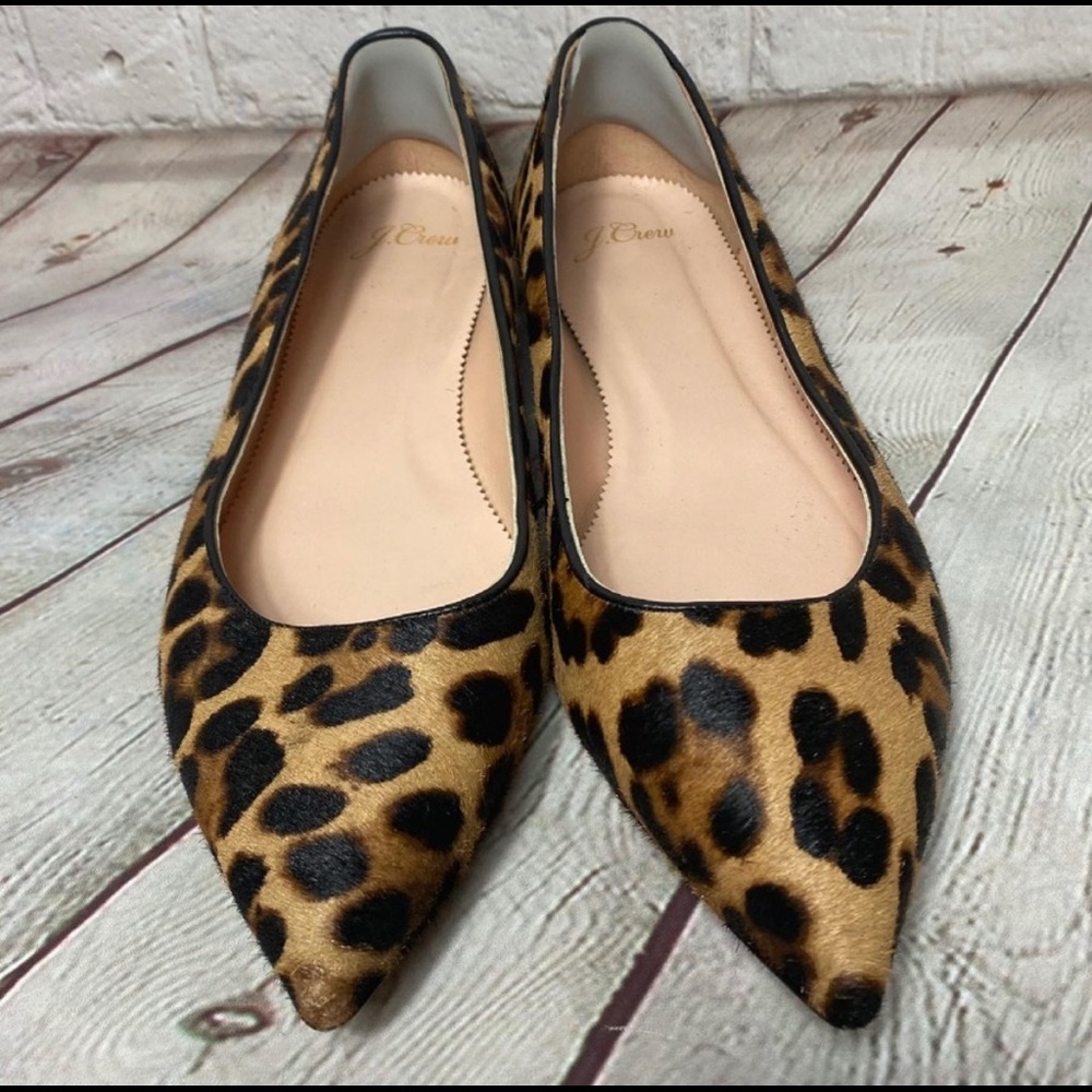 J CREW | Calf Hair Leopard Flats